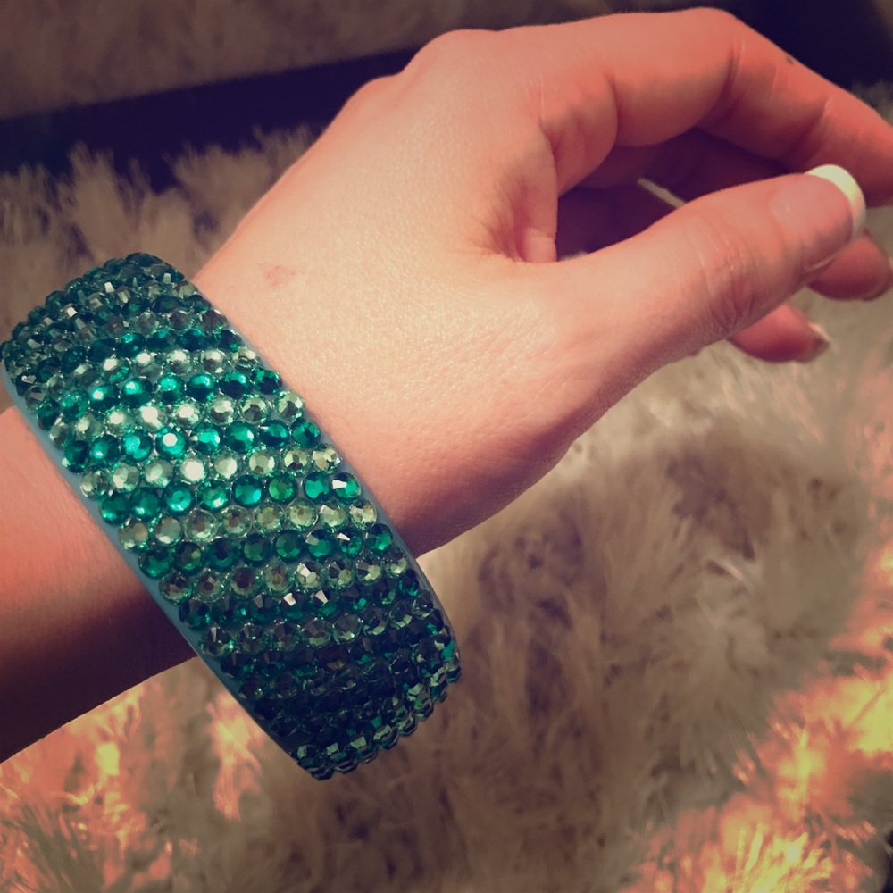 Pageant style blue bracelet